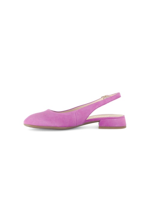 Escarpins à bride arrière  en cuir velours - Kiabi