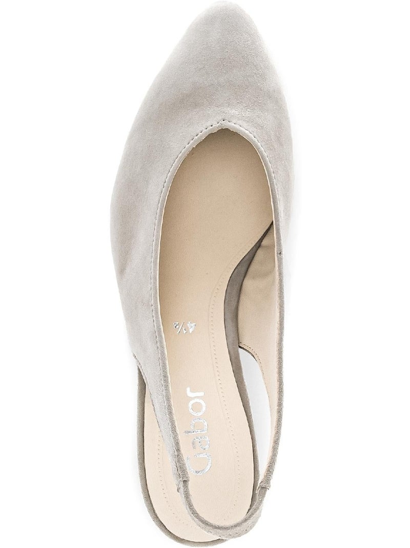 Escarpins à bride arrière  en Nubuck Beige - Kiabi