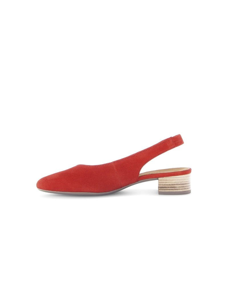 Escarpins à bride arrière  en Nubuck Rouge - Kiabi