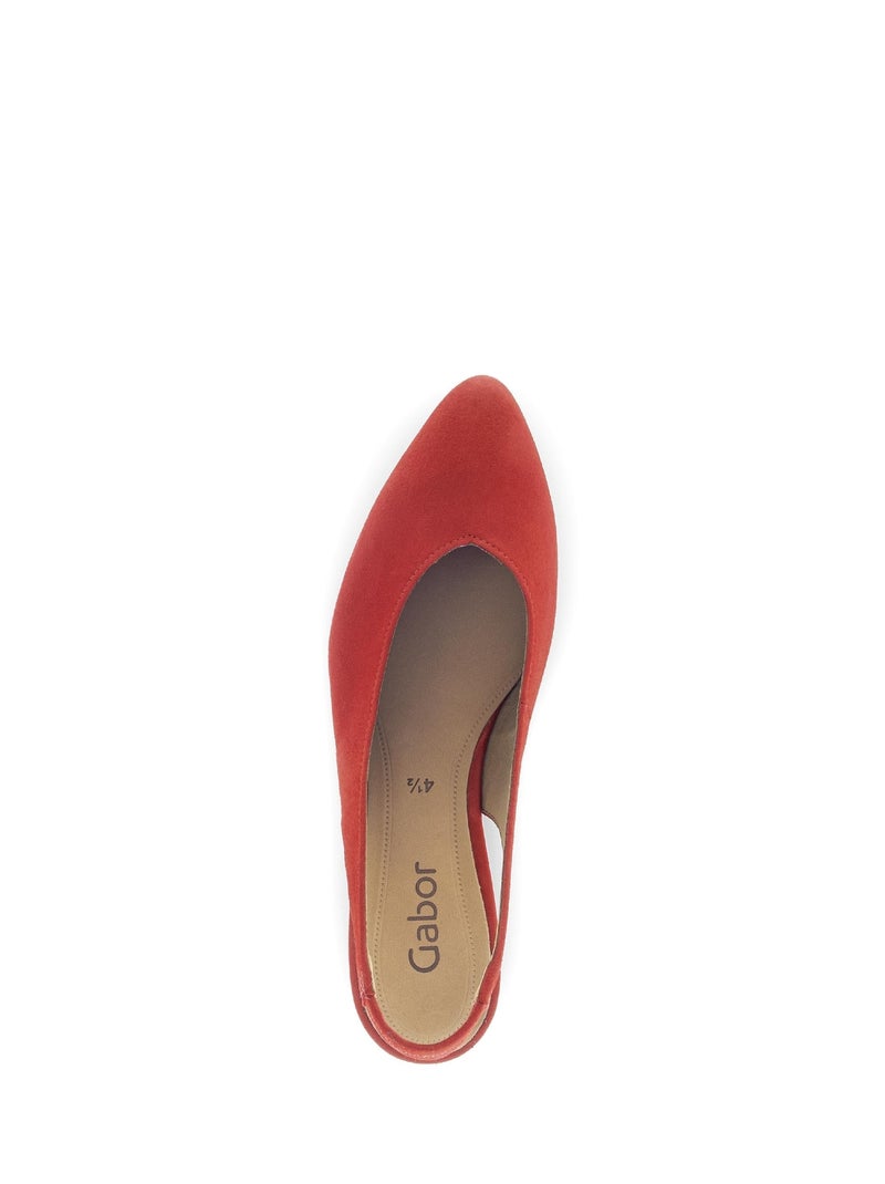 Escarpins à bride arrière  en Nubuck Rouge - Kiabi