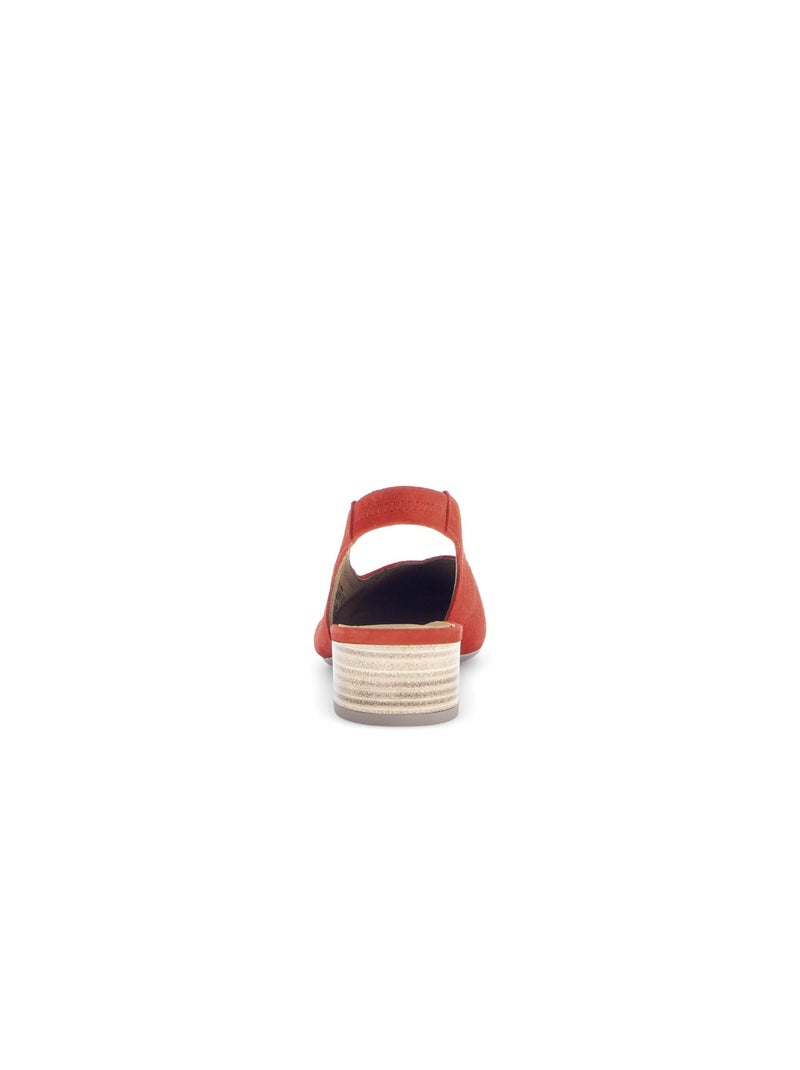 Escarpins à bride arrière  en Nubuck Rouge - Kiabi
