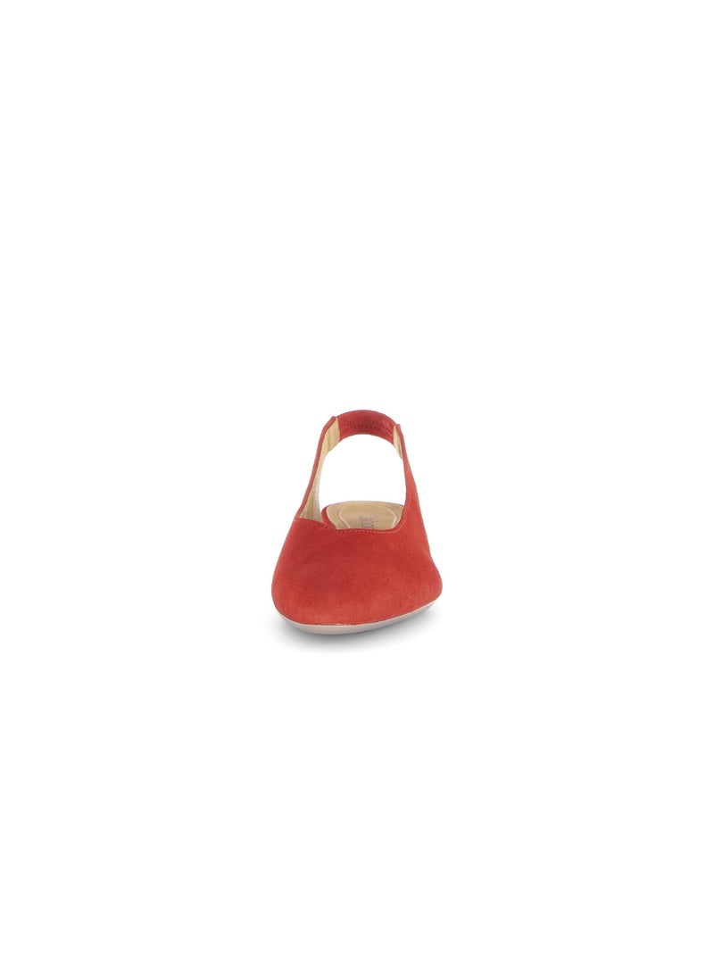 Escarpins à bride arrière  en Nubuck Rouge - Kiabi