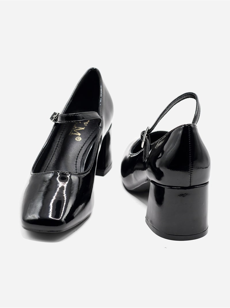 Escarpins à bride et ardillon Noir Noir - Kiabi