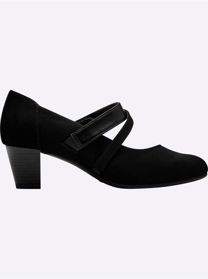 Escarpins à Bride Largeur Pied Fort - Taille Standard - Witt Noir - Kiabi