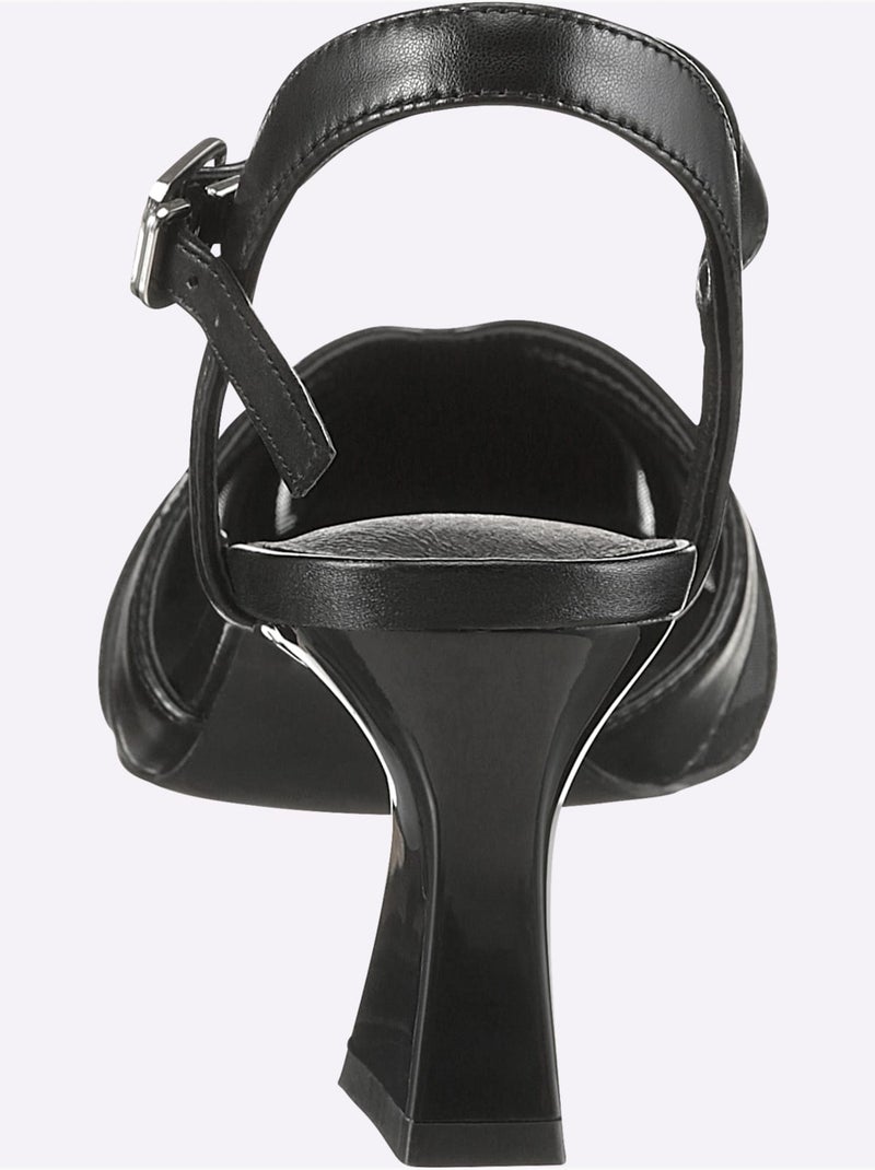 Escarpins à Bride Matière Synthétique - Taille Standard - Helline Noir - Kiabi