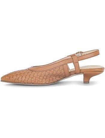 Escarpins à brides arrière en cuir lisse