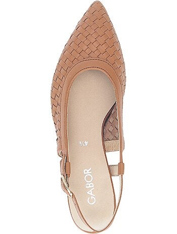 Escarpins à brides arrière en cuir lisse