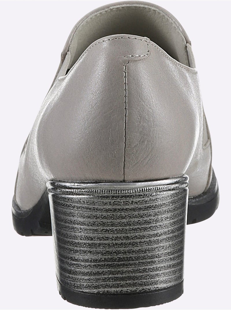 Escarpins à Front Haut De Fabrication Portugaise - Taille Standard - Helline Gris - Kiabi