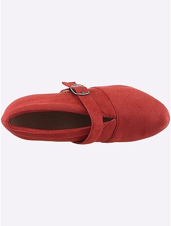 Trotteurs en synthétique velours avec talon bottier et doublure cuir - Taille standard - Helline