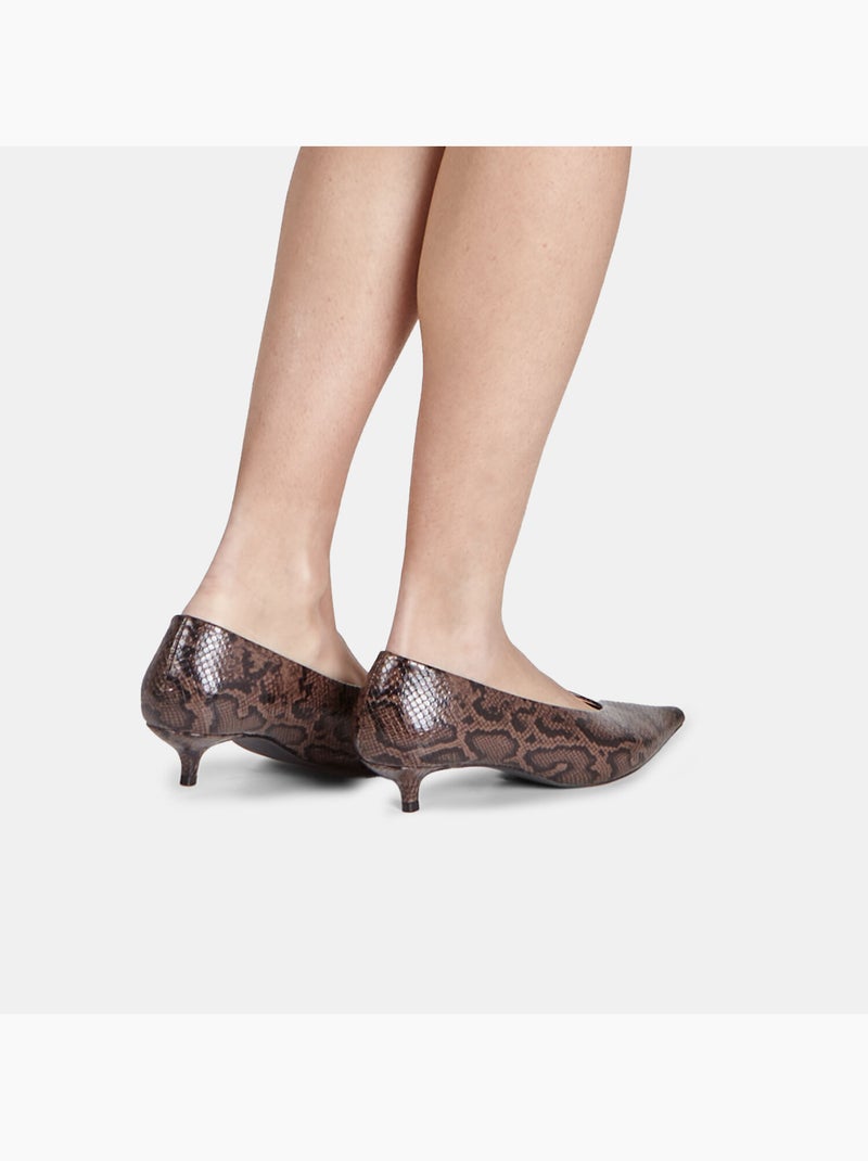Escarpins à talon bas et bout pointu Marron - Kiabi
