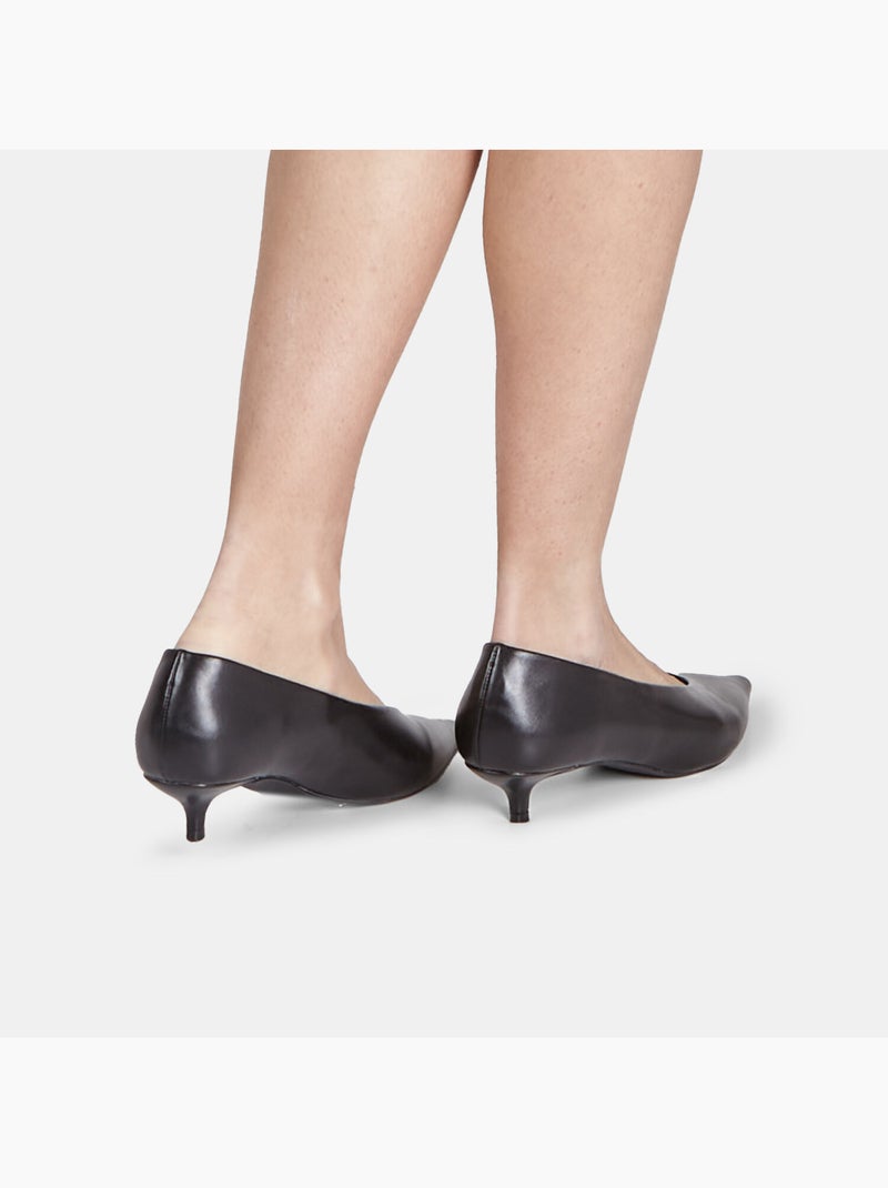 Escarpins à talon bas et bout pointu Noir - Kiabi