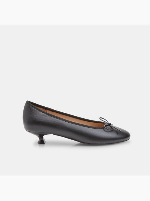 Escarpins à talon bas et bout rond avec nœud - Kiabi