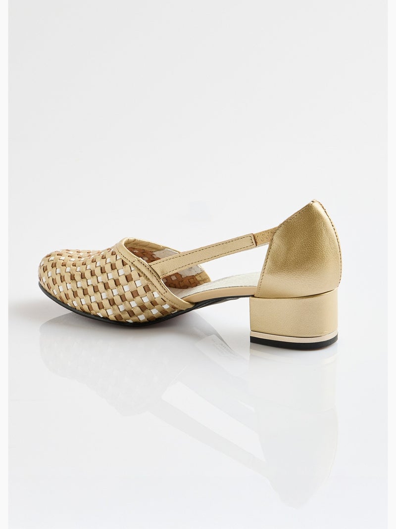 Escarpins à talon cuir - Afibel Beige - Kiabi