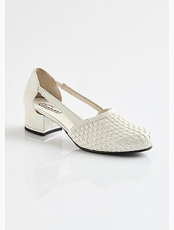 Escarpins à talon cuir