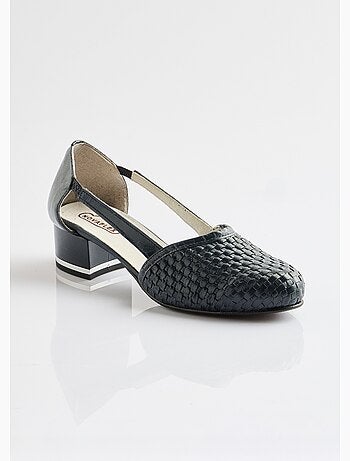 Escarpins à talon cuir