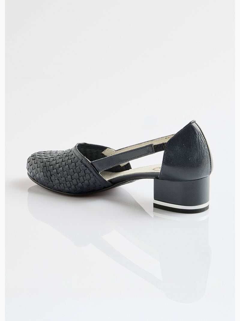 Escarpins à talon cuir - Afibel Bleu - Kiabi