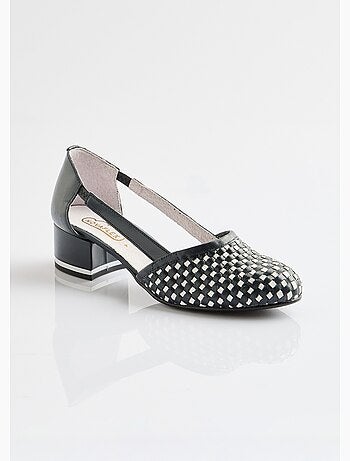 Escarpins à talon cuir