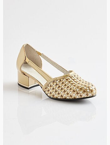 Escarpins à talon cuir