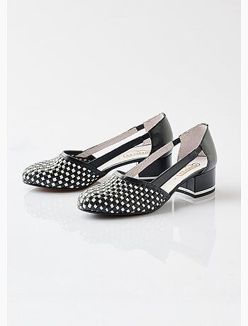 Escarpins à talon cuir