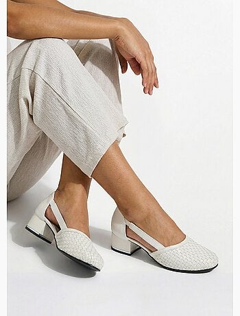 Escarpins à talon cuir