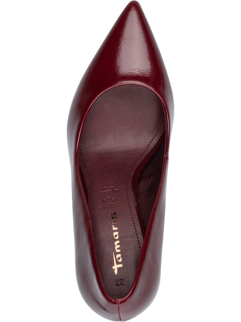 Escarpins a talon cuir tamaris Bordeaux - Kiabi