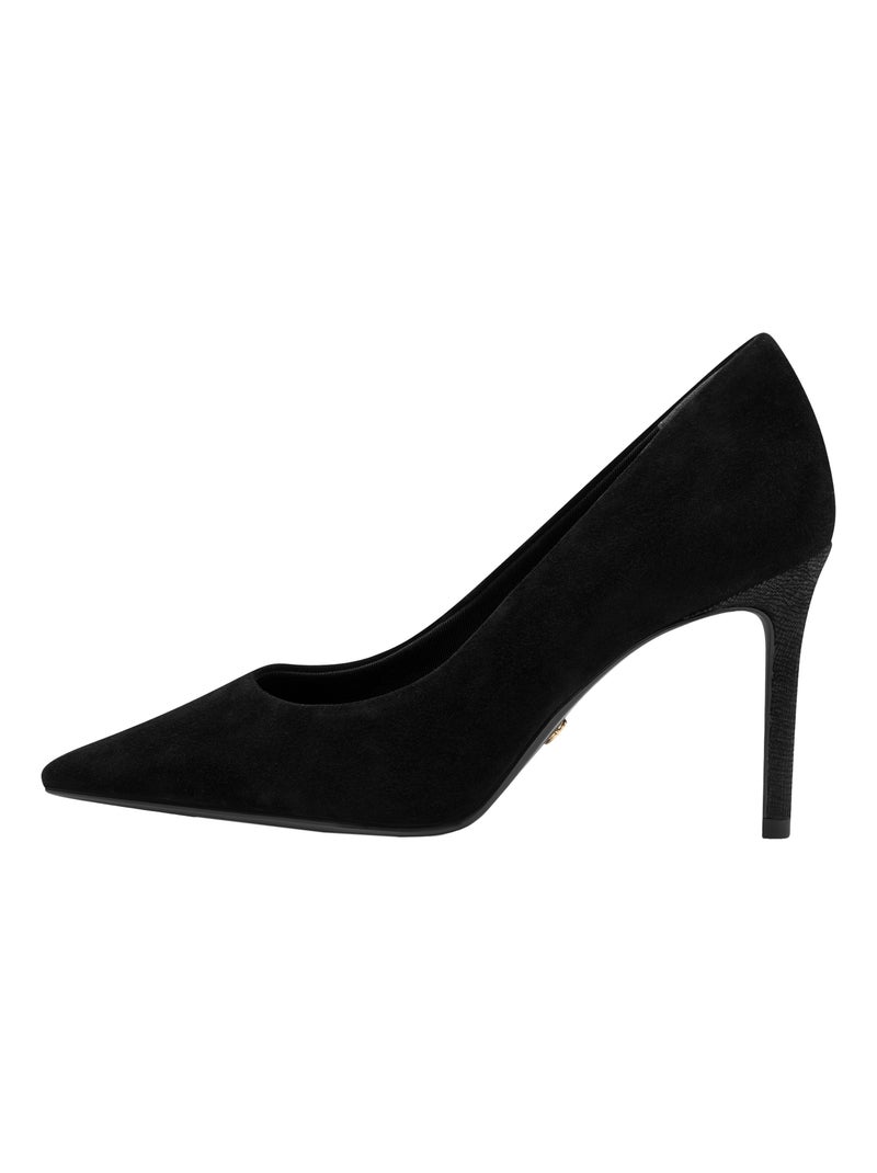 Escarpins A Talon Cuir Tamaris Noir - Kiabi