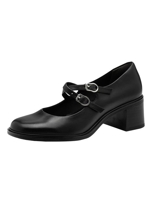 Escarpins A Talon Cuir Tamaris - Kiabi