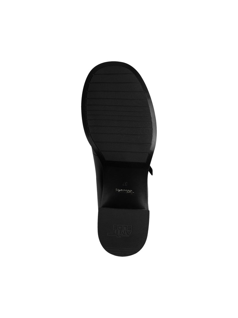 Escarpins A Talon Cuir Tamaris Noir - Kiabi