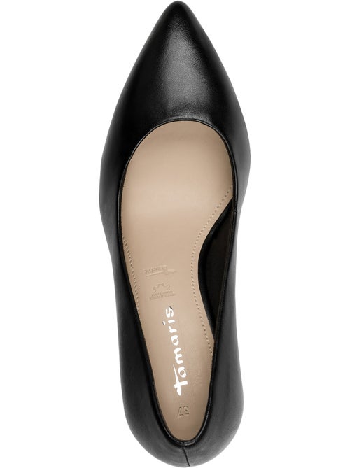 Escarpins A Talon Cuir Tamaris - Kiabi