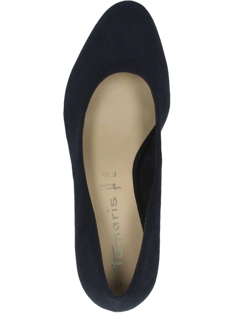 Escarpins A Talon Cuir Tamaris Noir - Kiabi