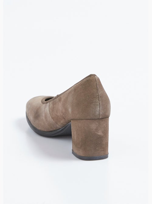 Escarpins à talon en cuir suédé, antidérapant - AFIBEL - Kiabi