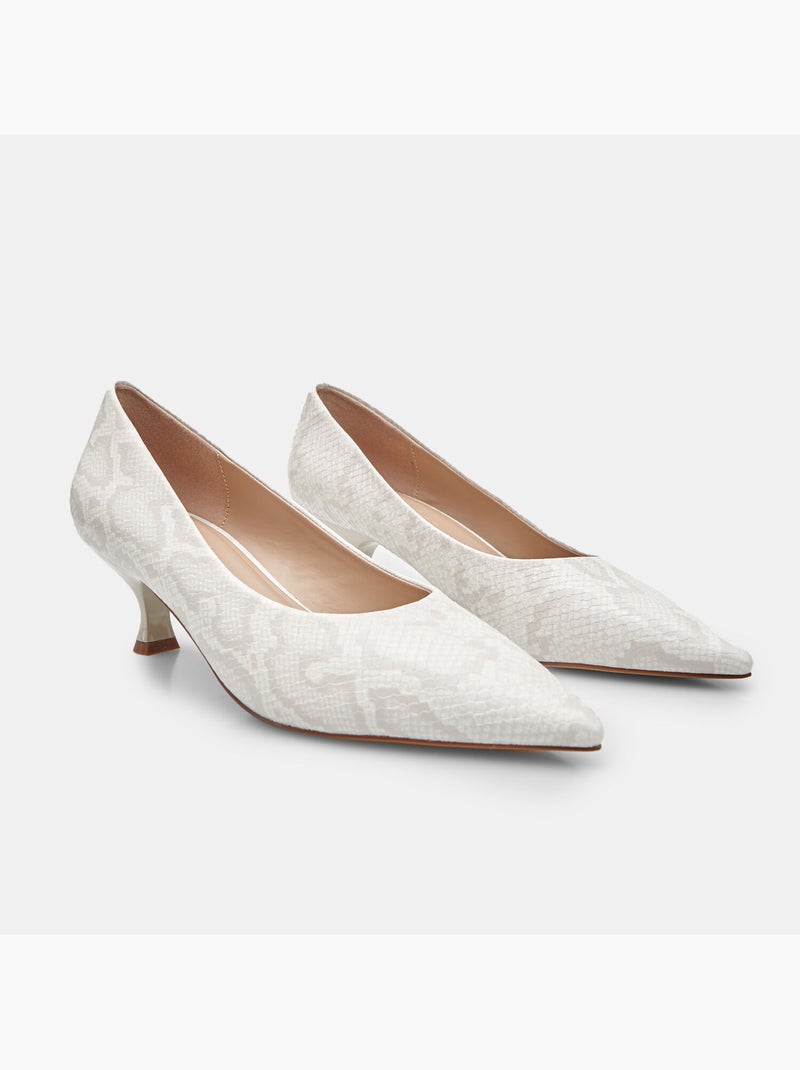 Escarpins à talon et bout pointu Bata Blanc - Kiabi