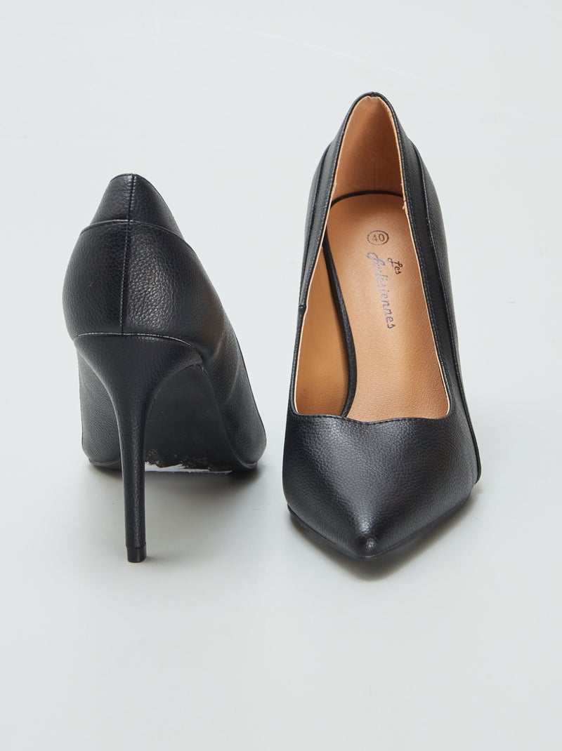 Escarpins à talons aiguilles Noir - Kiabi