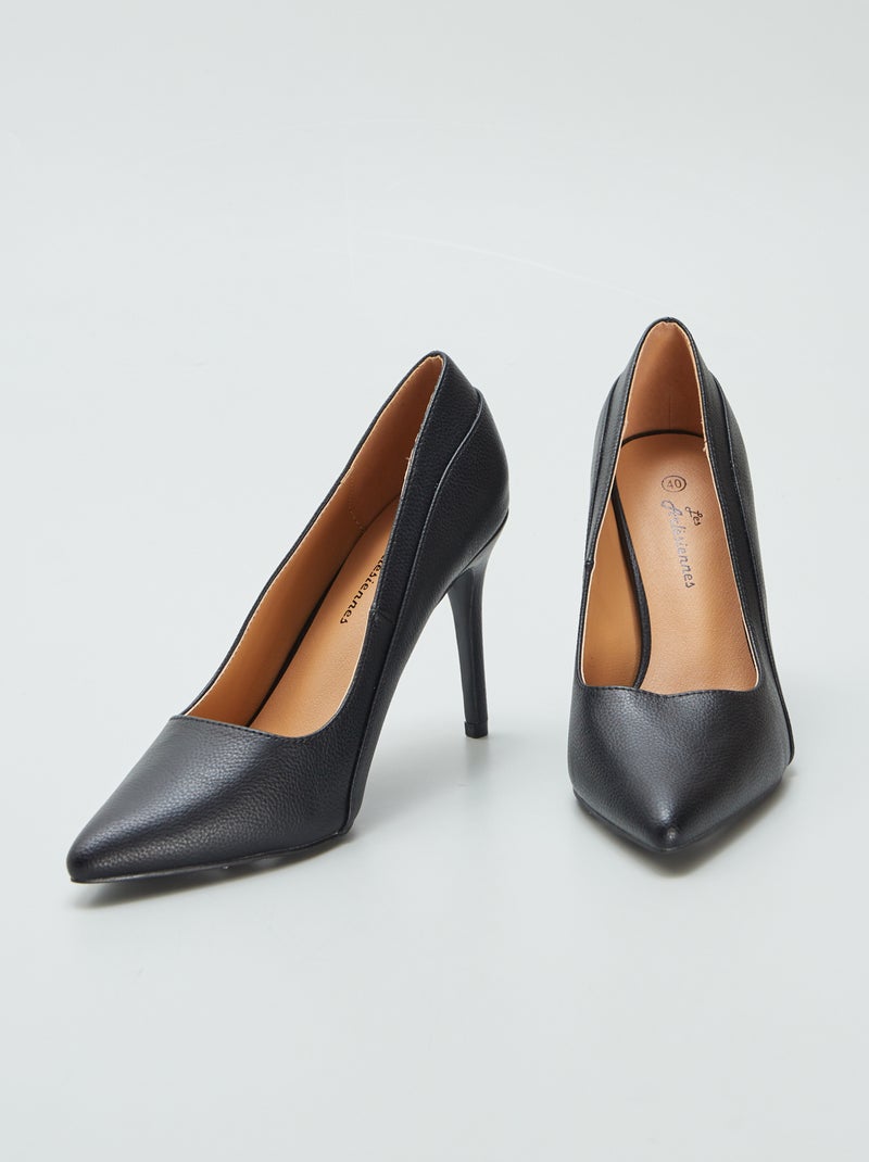 Escarpins à talons aiguilles Noir - Kiabi