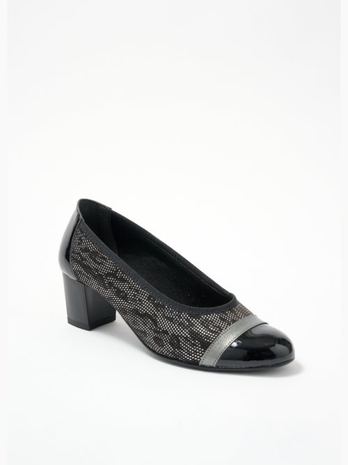 Escarpins à talons largeur confort bi-matière - Afibel - Kiabi