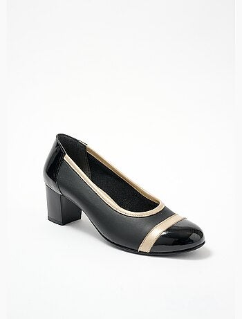 Escarpins à talons largeur confort bi-matière - Afibel