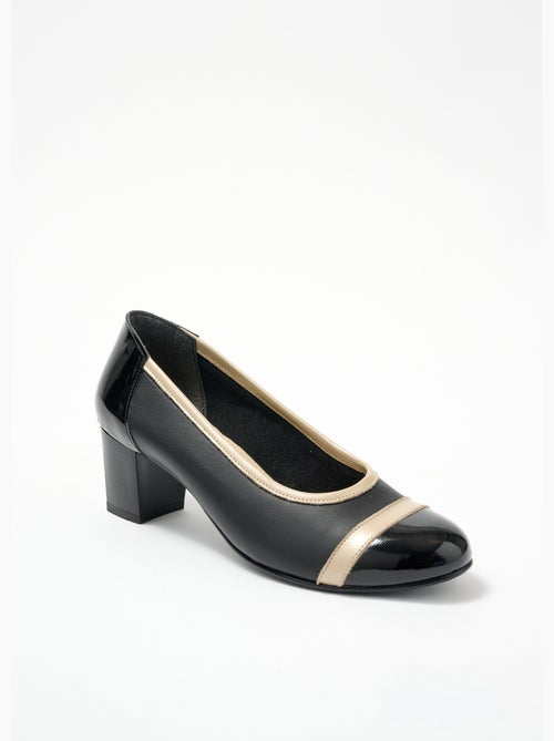 Escarpins à talons largeur confort bi-matière - Afibel - Kiabi