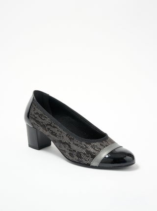 Escarpins à talons largeur confort bi-matière