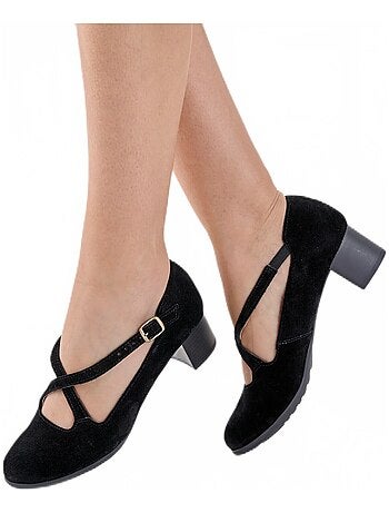 Escarpins à talons largeur confort cuir - Afibel