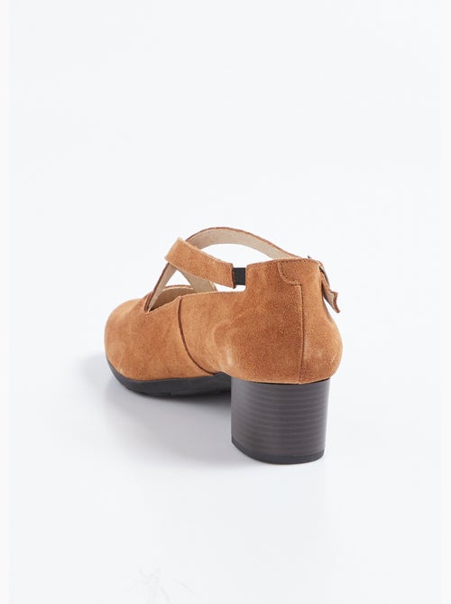 Escarpins à talons largeur confort cuir - Afibel - Kiabi