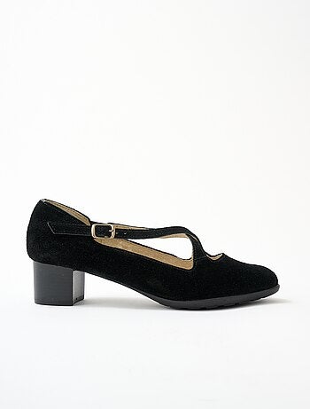 Escarpins à talons largeur confort cuir - afibel
