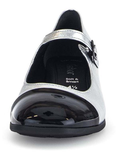 Escarpins argents en combinaison cuirs - Kiabi