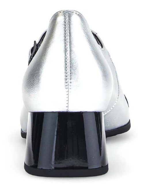 Escarpins argents en combinaison cuirs - Kiabi