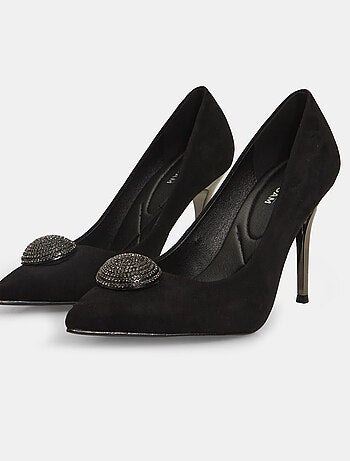 Escarpins avec détail bijou et talon doré BATA