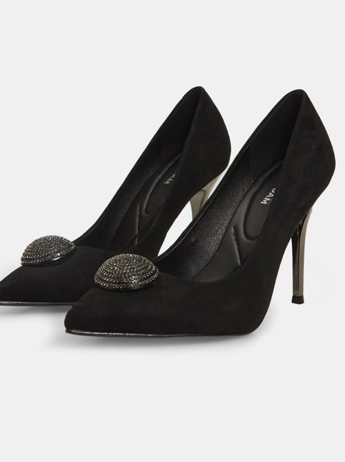 Escarpins avec détail bijou et talon doré BATA - Kiabi
