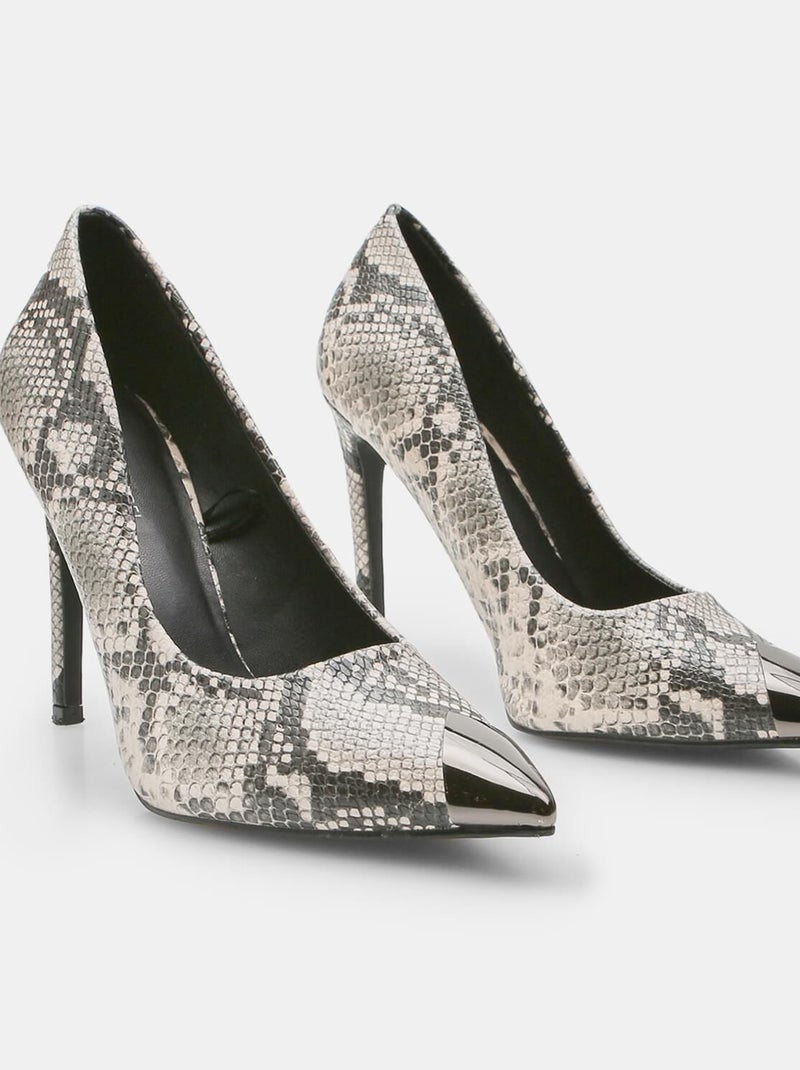 Escarpins avec imprimé python et talon haut BATA Beige - Kiabi