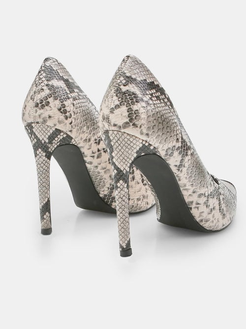 Escarpins avec imprimé python et talon haut BATA - Kiabi