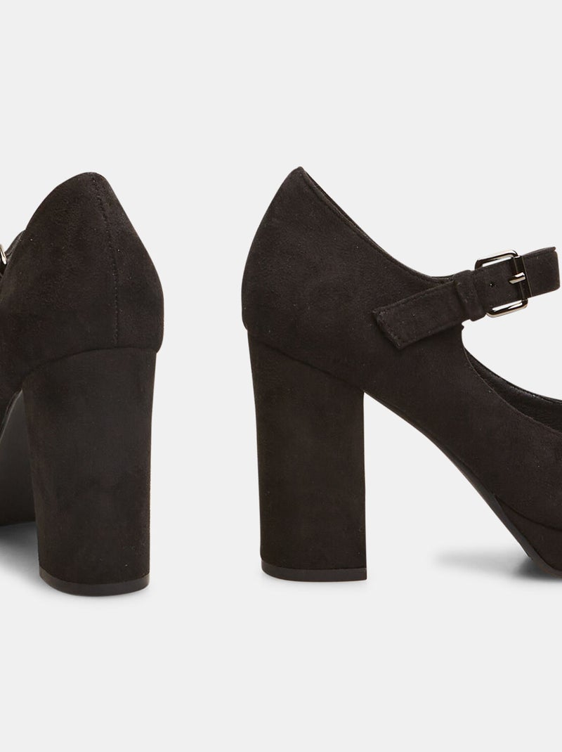 Escarpins avec large talon et plateau BATA Noir - Kiabi