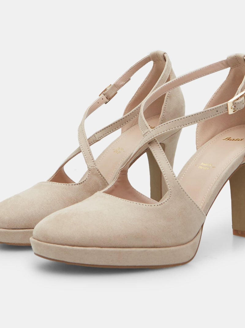 escarpins avec talon de 9 cm et plateau de 1,3 cm BATA Beige - Kiabi