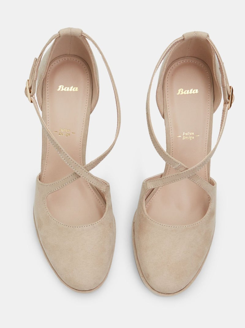 escarpins avec talon de 9 cm et plateau de 1,3 cm BATA Beige - Kiabi